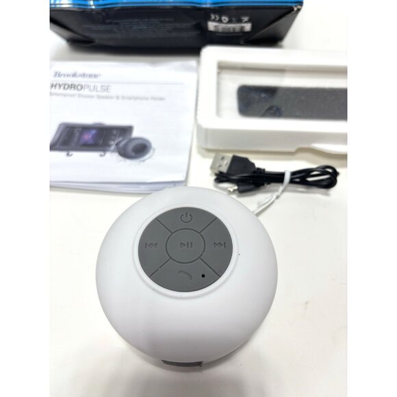 Brookstone Hydropulse Splash Proof Speaker with Shower Phone Holder Audio **READ - Picture 4 of 8